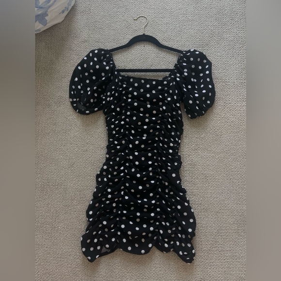 Zara Polka Dot mini dress with puff sleeves - Picture 3 of 5